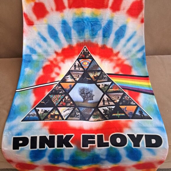 Pink Floyd Other - Pink Floyd Prism Tie Dye Beach Bath Pool Gift Towel Cotton Album New Collage NWT